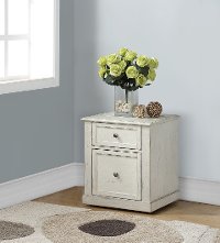 Antique Country White Rolling File Cabinet - Hilton