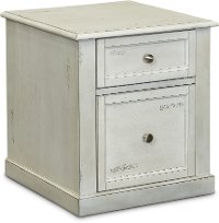 Antique Country White Rolling File Cabinet - Hilton-3
