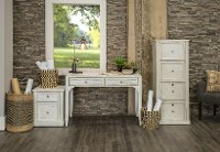 Antique Country White Rolling File Cabinet - Hilton-4