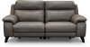 Elephant Gray Leather-Match Power Reclining Loveseat - Venice-3