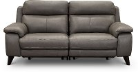 Elephant Gray Leather-Match Power Reclining Loveseat - Venice-3