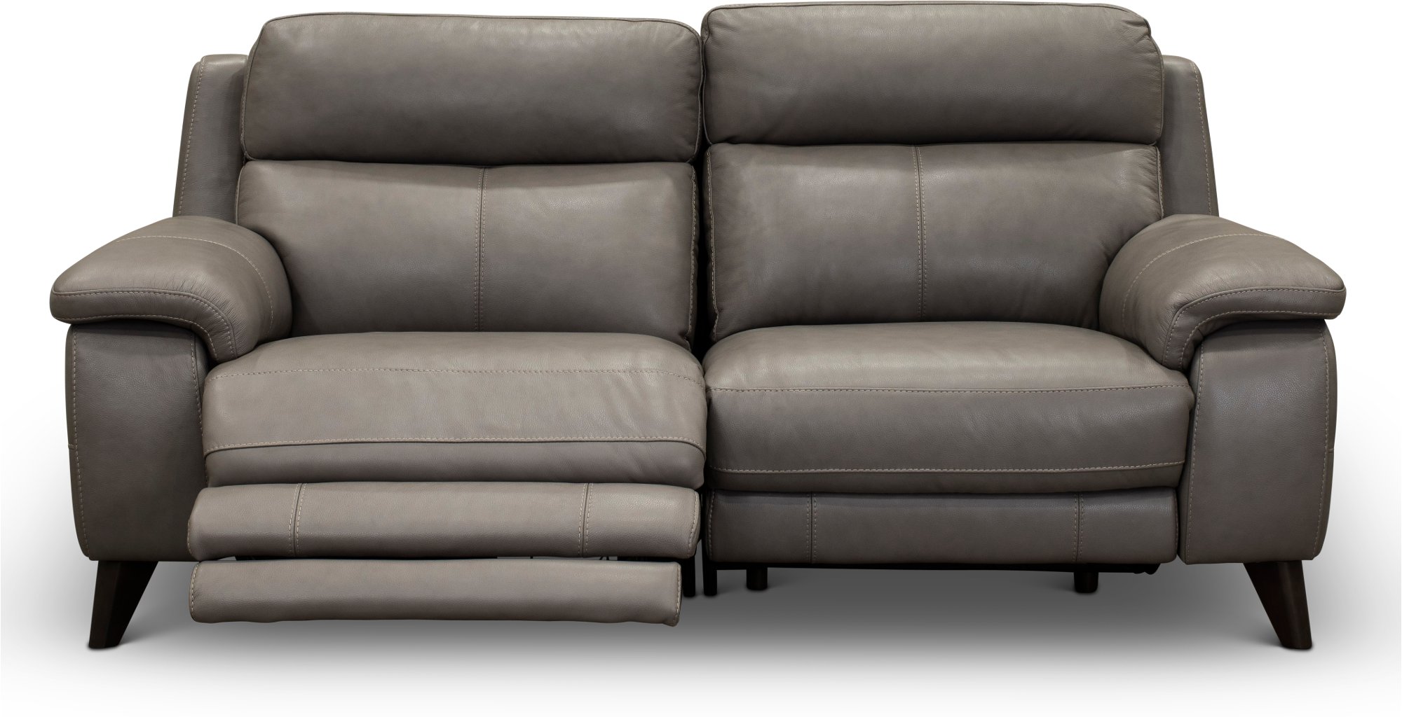 Venice Elephant Gray Leather-Match Power Reclining Loveseat-2