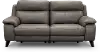 Venice Gray Leather-Match Power Reclining Loveseat