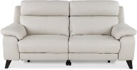 Frost White Leather-Match Power Reclining Loveseat - Venice