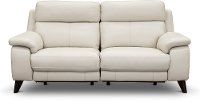 Frost White Leather-Match Power Reclining Loveseat - Venice-2