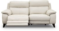Frost White Leather-Match Power Reclining Loveseat - Venice-3