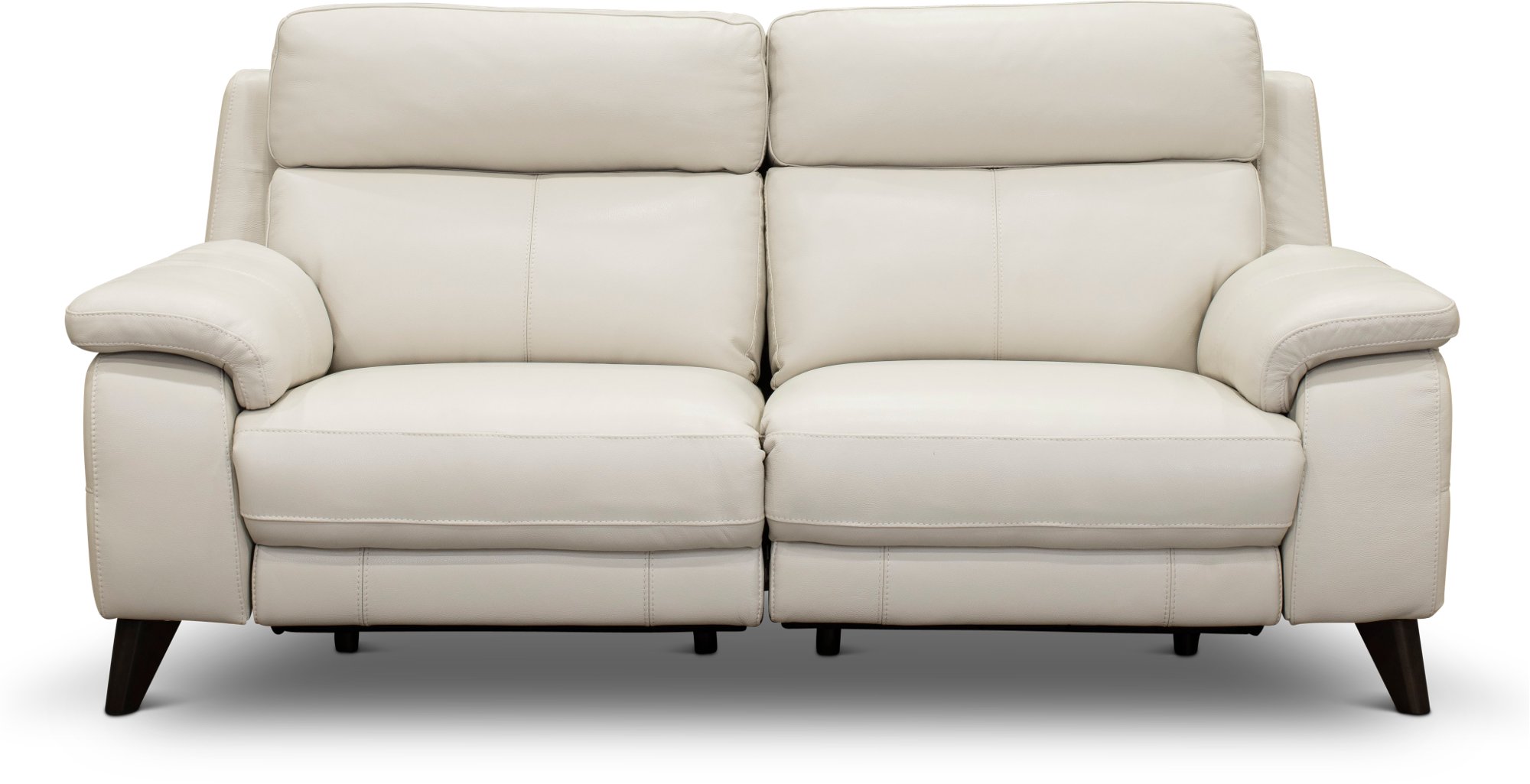 Venice Frost White Leather-Match Power Reclining Loveseat-2