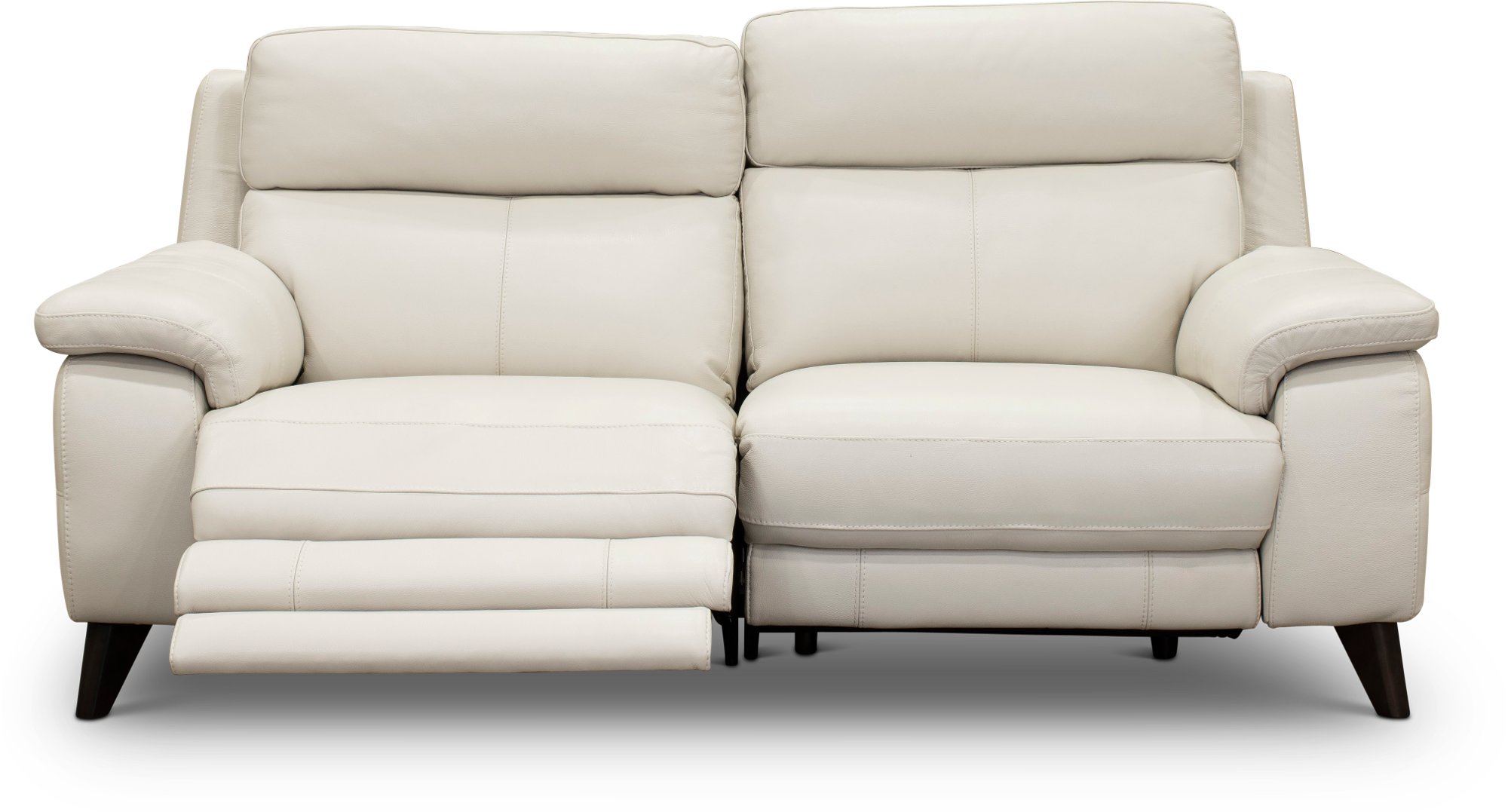 Venice Frost White Leather-Match Power Reclining Loveseat-3