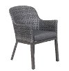 Dark Gray Wicker Patio Dining Chair - Lakeside