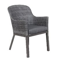 Dark Gray Wicker Patio Dining Chair - Lakeside