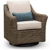 Woven Wicker Swivel Patio Chair - Oak Grove