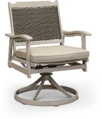 White Washed Swivel Rocker Patio Chair - Lake House