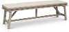 White Washed Patio Bench with Cushion - Lake House