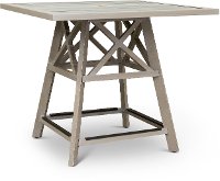 White Washed Pub Height Patio Table - Lake House