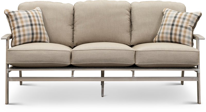 Sunbrella White Washed Patio Sofa Lake House