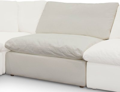 Contemporary Pearl White Armless Chair - Peyton