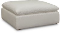 Contemporary Pearl White Ottoman - Peyton