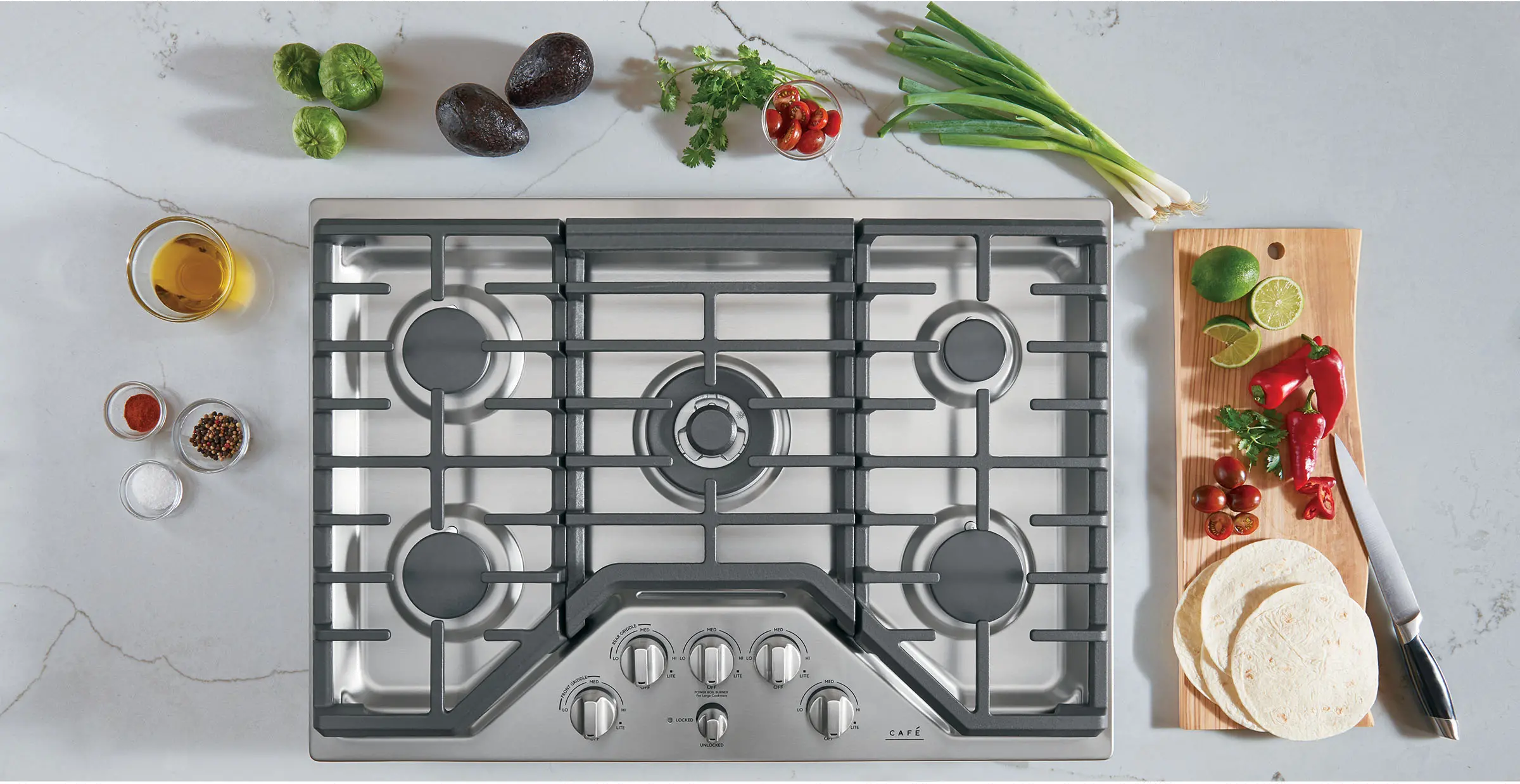 CGP95302MS1 Cafe 30 Inch Gas Cooktop - Stainless Steel-3