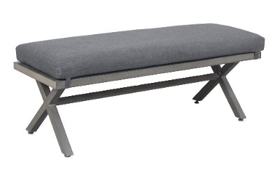 Dark Gray Patio Dining Bench with Cushion - Lakeside