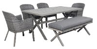 Dark Gray 6 Piece Patio Dining Set - Lake Side