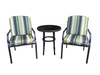 Green and Blue Striped 3 Piece Bistro Set - Providence