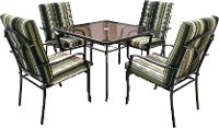 Green Striped 5 Piece Patio Dining Set - Lake Shore