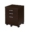 Cappuccino Brown Contemporary Mobile File - Skylar