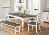 French Country White Two-Tone Dining Table - Bourbon County-2
