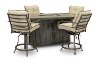 Taupe 5 Piece Patio Fire Pit Dining Set - Alderbrook