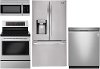 KIT LG 4 Piece Kitchen Appliance Package with Electric Range - Stainless Steel