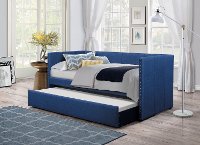 Classic Contemporary Blue Daybed with Trundle - Therese-2