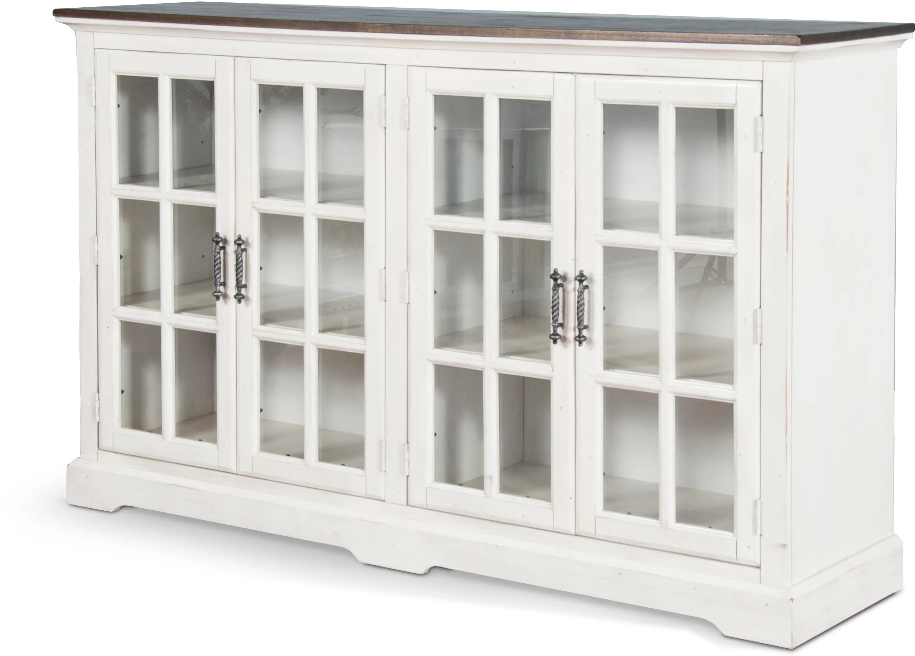 French Country White Two-Tone Dining Room Sideboard - Bourbon County-1