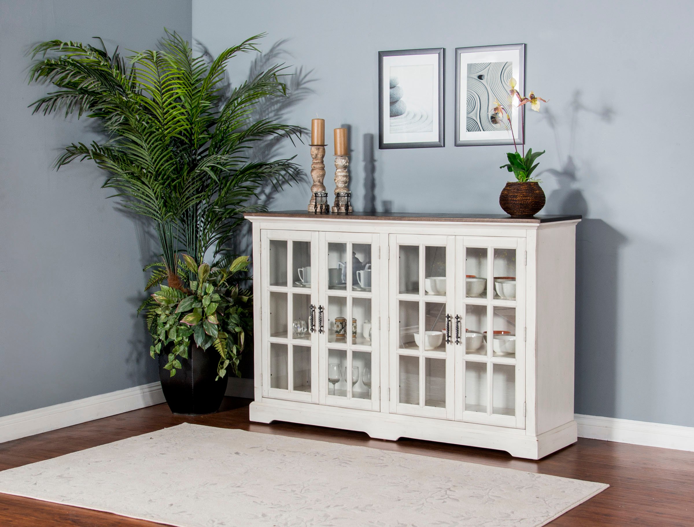 French Country White Two-Tone Dining Room Sideboard - Bourbon County-2