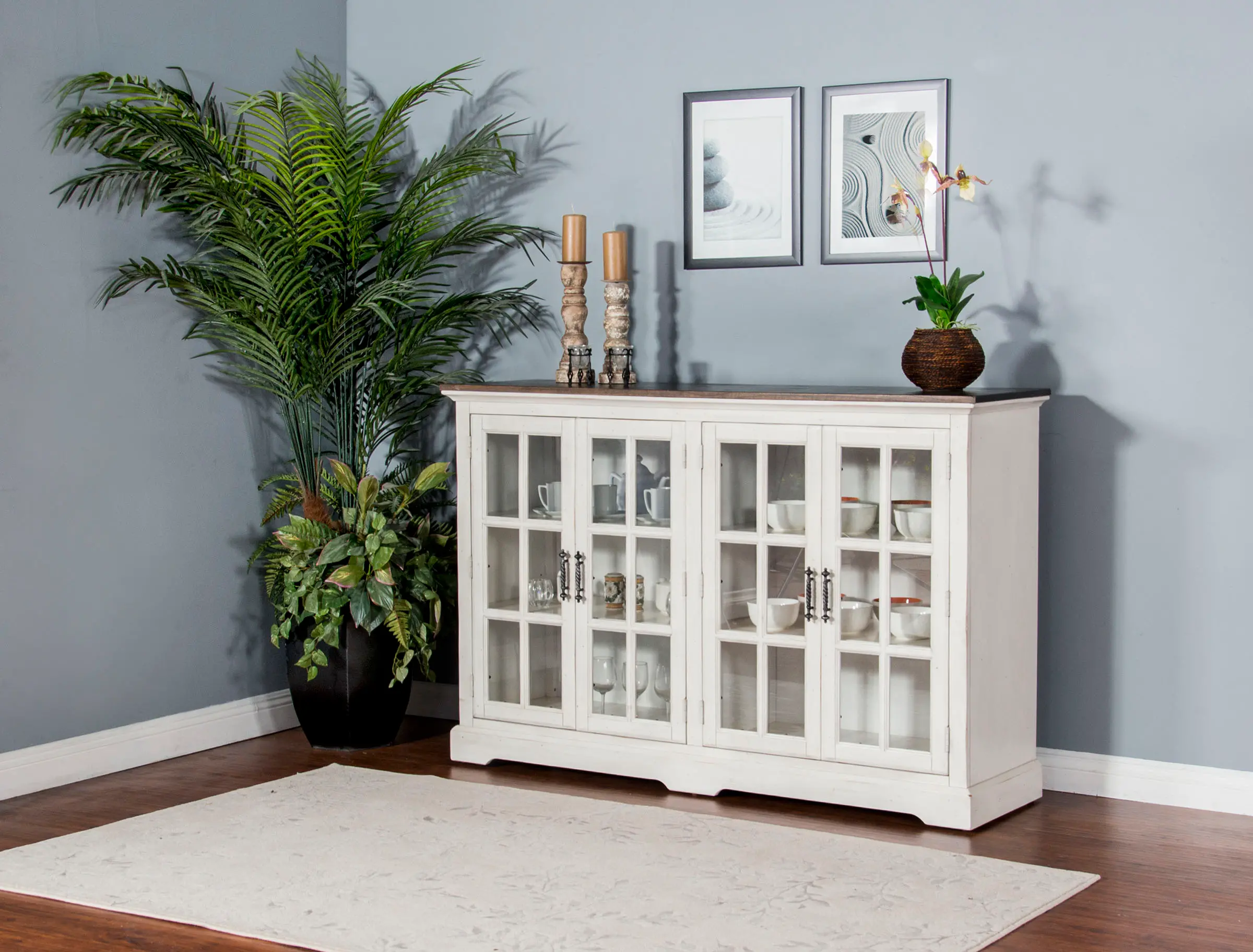 French Country White Two-Tone Dining Room Sideboard - Bourbon County-2