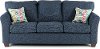Casual Contemporary Navy Blue Sofa - Wall St.
