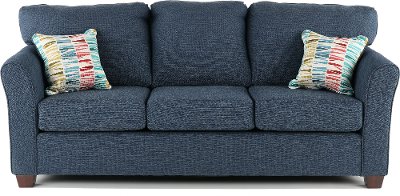 Casual Contemporary Navy Blue Sofa - Wall St.