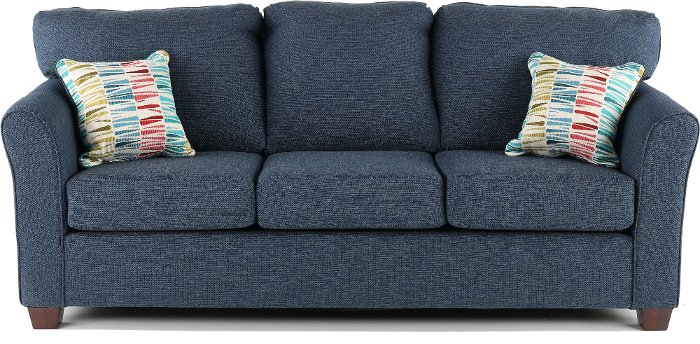 Wall St. Casual Contemporary Navy Blue Sofa