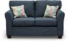 Casual Contemporary Navy Blue Loveseat - Wall St.