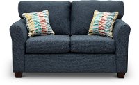 Wall St. Casual Contemporary Navy Blue Loveseat