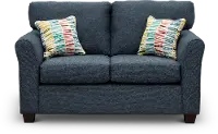 Wall St. Navy Blue Loveseat
