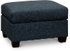 Casual Contemporary Navy Blue Ottoman - Wall St.