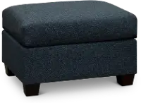 Wall St. Casual Contemporary Navy Blue Ottoman