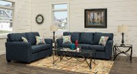 Contemporary Navy Blue 2 Piece Living Room Set - Wall St.