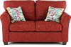 Casual Contemporary Ruby Red Loveseat - Wall St.
