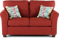Wall St. Casual Contemporary Ruby Red Loveseat
