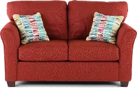 Wall St. Casual Contemporary Ruby Red Loveseat