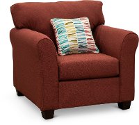 Casual Contemporary Ruby Red Chair - Wall St.
