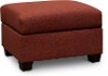 Casual Contemporary Ruby Red Ottoman - Wall St.