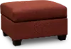 Wall St. Casual Contemporary Ruby Red Ottoman