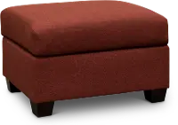 Wall St. Casual Contemporary Ruby Red Ottoman